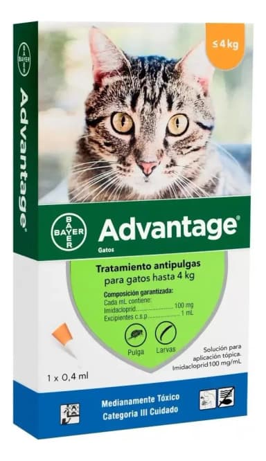 Advantage Pipeta Antipulgas Gatos De Hasta 4 Kg
