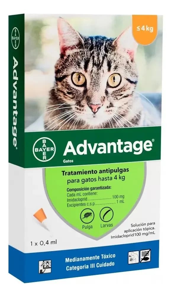 Advantage Pipeta Antipulgas Gatos De Hasta 4 Kg