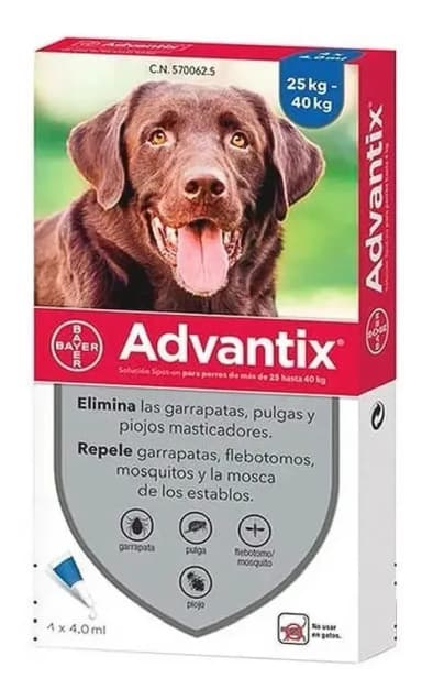Advantix Pipeta Antipulgas y Garrapatas Perro 25-40kg Bayer