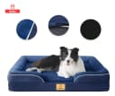 Cama Antiestres Perro Colchon Ortopedica 90x63cm Grande Azul Diseño Cama Antiestres Con Soporte Ortopedico