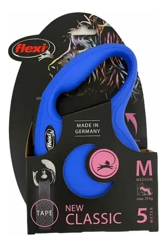 Flexi New Classic correa retráctil de cinta 5 m, talla M (hasta 25 kg)