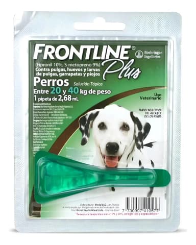 Frontline Plus Pipeta Perro 20-40 Kg Control Garrapatas Pulgas