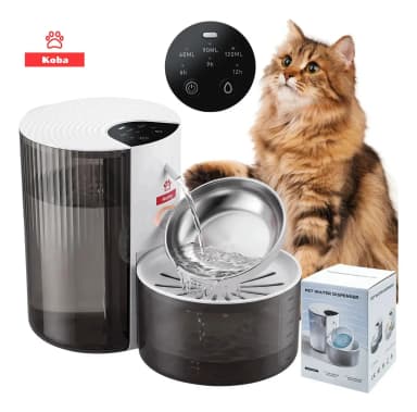 Bebedero Automático Para Mascota Fuente Agua Inalámbrica 3 Litros Para Perros Gatos Michis Integrado Con Separación de Aguas Residuales Color Blanco Marca KOBA