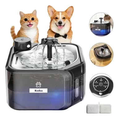 KOBA Bebedero con Sensor 2,8 L (fuente de agua para gatos y perros)