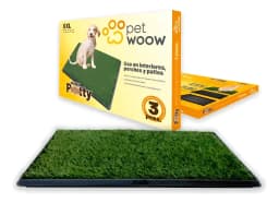 PetWoow Baño Ecológico Reutilizable XXL 75 x 50 cm con Césped Sintético