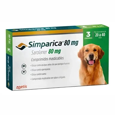 Simparica 80 mg Perros de 20 a 40 kg (3 comprimidos)