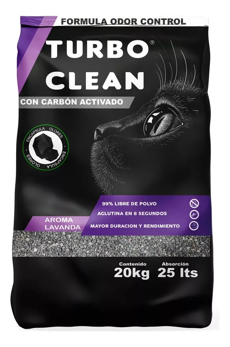 Turbo Clean Odor Control Arena Aglutinante Lavanda (20 kg)